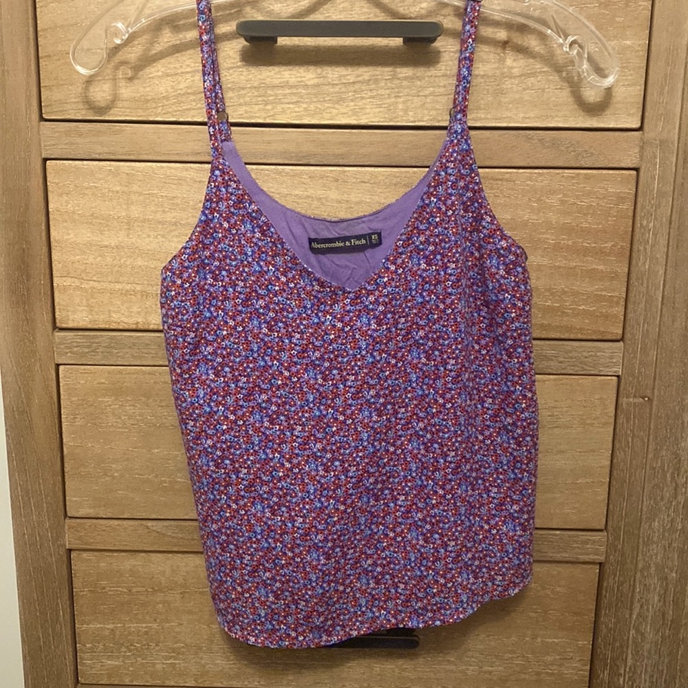 Abercombie & Fitch Purple Floral Strapy XS Top